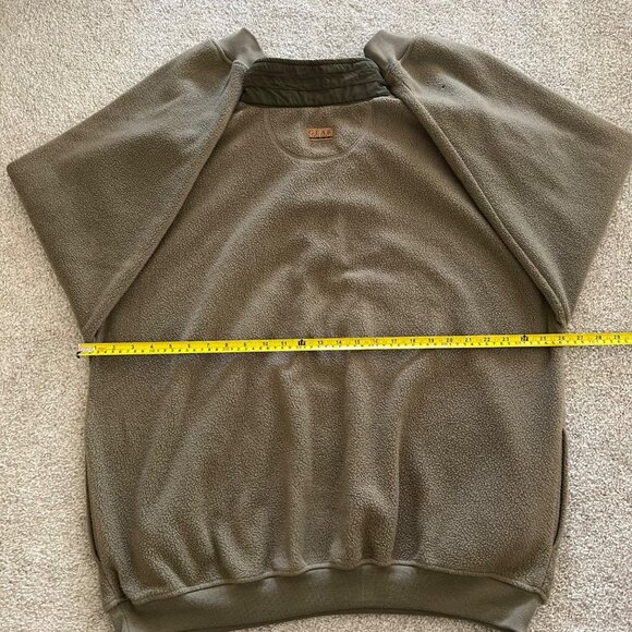 United States Marines Olive Green Quarter Zip Fleece Pullover Oversized Sleeves - Picture 9 of 9